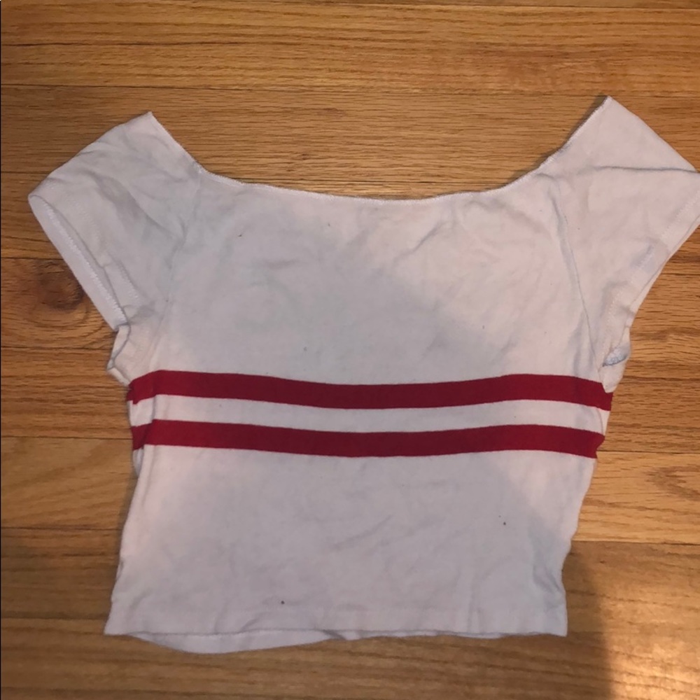 brandy melville cropped stripped crop top